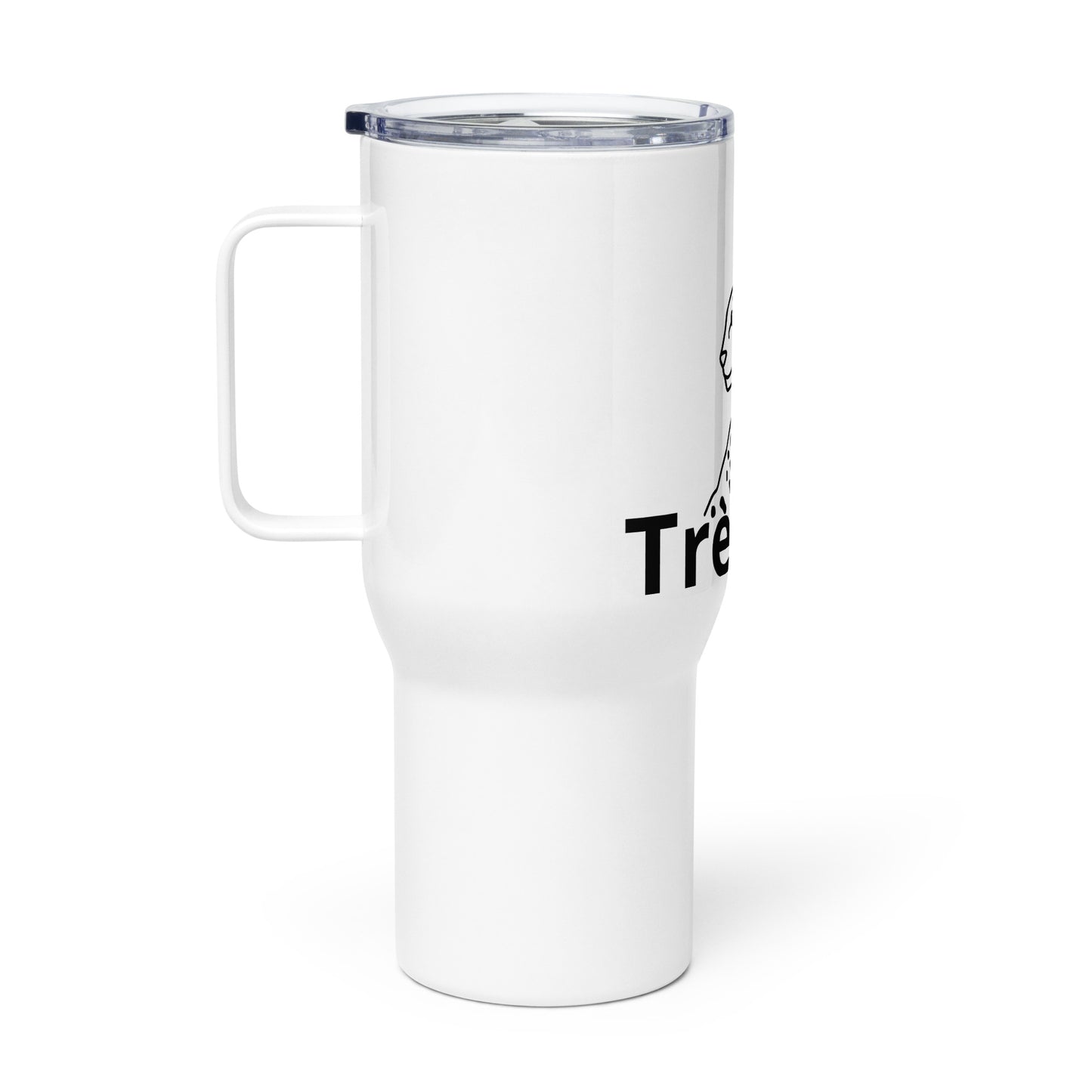 Travel mug with a handle