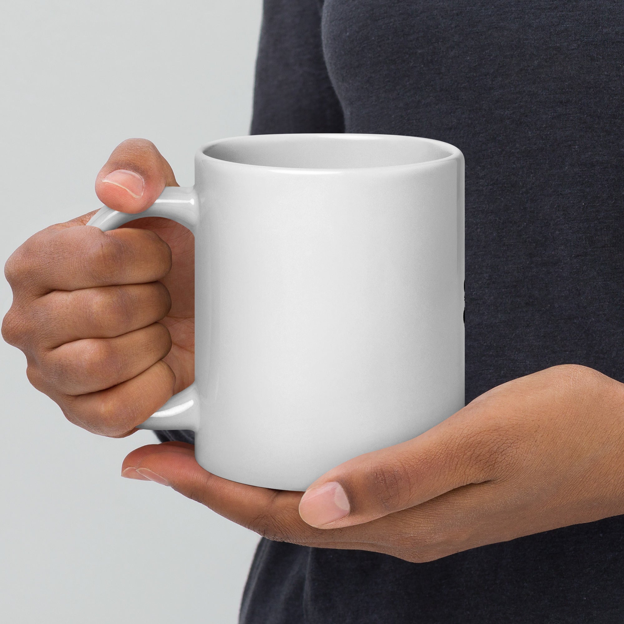 White glossy mug